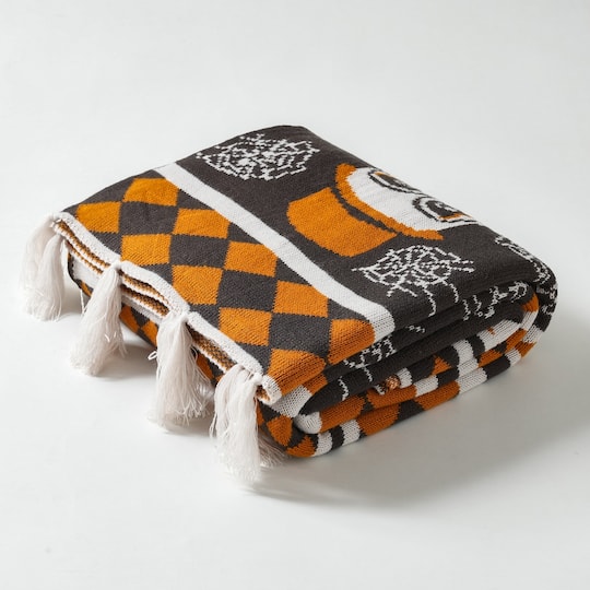 50" x 60" Jack-O'-Lantern, Ghost & Skeleton Throw Blanket by Ashland®